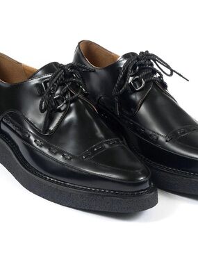 Straight To Hell Men's Black Leather Derby Shoes